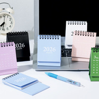 Kalender Meja Mini Warna Morandi 2026 Bahasa Inggris Lintas Negara, Perencana Desktop, Memo, Ornamen, Alat Tulis Kantor