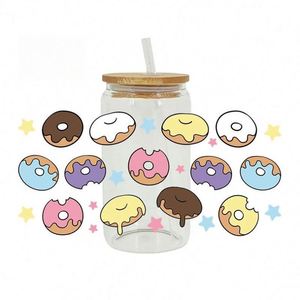 สติกเกอร์ติดแก้ว PET ทนทาน ไม่ต้องใช้ความร้อน กันน้ำ ป้องกันรังสียูวี สำหรับแก้วกาแฟขนาด 16 ออนซ์ ลายดอกไม้ ขายส่ง - Product Image 3