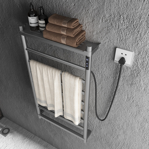 Haut de gamme PVD Surface étanche chauffe-serviettes montage mural électrique <span class=keywords><strong>eau</strong></span> chauffée porte-serviettes avec minuterie Thermostat - Product Image 3