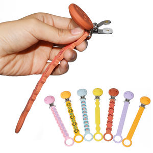 Attache-<span class=keywords><strong>sucette</strong></span> en silicone pour bébé, sans BPA, de qualité alimentaire, multicolores, fabriquée en usine, cadeau pour bébé - Product Image 5