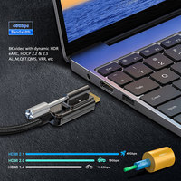 Câble HDMI blindé 8K 60Hz 48 Gbps avec verrouillage à vis, robuste, en alliage de zinc plaqué or, pour moniteur, téléviseur, projecteur