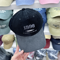 Gorra de béisbol de pana de 6 paneles de alta calidad Unisex, gorra deportiva ajustada con bordado de logotipo personalizado para mujer, Letra de moda de invierno