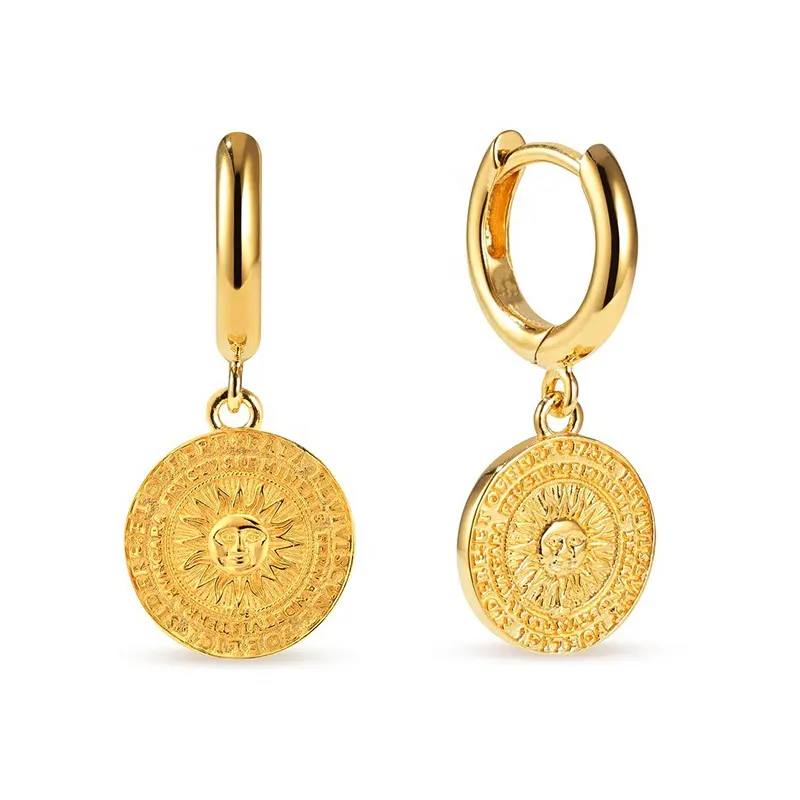 Milskye S925 sterling argent Ebay Offre Spéciale bijoux styles de mode rétro soleil pendentif boucles d'oreilles