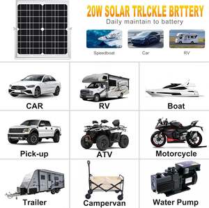 20 Вт 12 В комплект солнечных панелей с обновлением контроллера с регулируемым креплением, кронштейн для аккумулятора, устройство для обслуживания зарядного устройства - Product Image 6