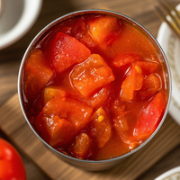 Tomates pelées de qualité supérieure, légumes frais en conserve, tomates en conserve en boîte avec eau salée, conservées