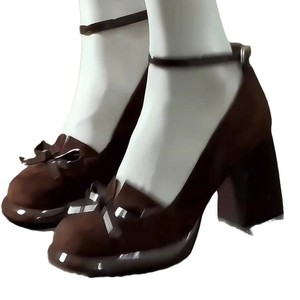 2026 New Vintage French Casual High Heels Minimalist Bow <b>Block</b> Heel Elegant Fatigue-Free Comfortable Women Dress Shoes - Product Image 5