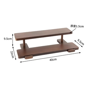 رف تخزين ثلاثي الطبقات قابل للطي من خشب الجوز الأسود الأمريكي الشمالي، حامل عطور ومنظم منزلي ورف تخزين للتوابل على سطح الطاولة - Product Image 6