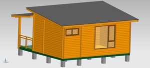 Casetta Prefabbricata in Legno di Pino con Terrazza, 1 Camera da Letto, 1 Bagno, <span class=keywords><strong>Bungalow</strong></span> per <span class=keywords><strong>Glamping</strong></span> Resort, Montaggio Rapido - Product Image 6