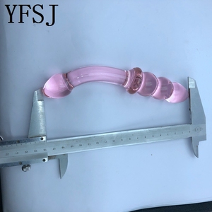 Borosilikatglas Dildo Penis Prostata- & SPOT-Massagegerät für Frauen Umweltfreundliches Rosa Sexspielzeug - Product Image 4