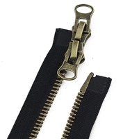 8 #   Fermeture éclair en laiton de 12 à 25 cm pour la réparation de vestes et de manteaux, fermeture éclair métallique à extrémités fermées, remplaçable, accessoires de couture DIY pour vêtements