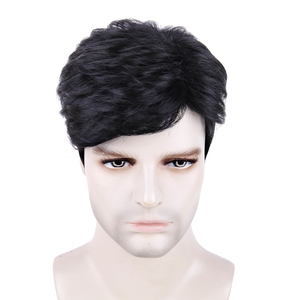 Parrucche Sintetiche Corte Nere a Strati Parrucche Complete per Uso Quotidiano per Uomini - Product Image 2