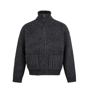 Suéter de Cuello Alto para Hombre, 100% Algodón, Manga Larga, Antiarrugas, Tejido Grueso, Ropa de Invierno con Logotipo Frontal - Product Image 1