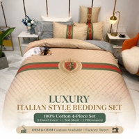 Ensemble de literie de luxe DDP en coton 100% - Housse de couette confortable 4 pièces - Style italien - Ensemble de literie avec drap et taies d'oreiller