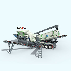 Concasseur à marteaux lourds mobile trois-en-un pour carrières minières et gravier, avec alimentateur et crible - Product Image 2