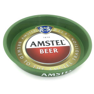 Bon marché mais durable avec plateau rond antidérapant en plastique laminé avec logo - Product Image 2