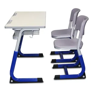 더블 시트 학생 테이블과 의자 어린이 학교 하나의 테이블 두 의자 하이 퀄리티 어린이 책상