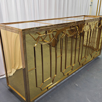Table de bar en acier inoxydable avec plateau en verre et roulettes verrouillables, prix usine, très demandée