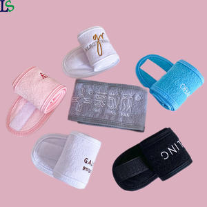 Logo de broderie de maquillage personnalisé Bandeaux velcro de salon de <span class=keywords><strong>sport</strong></span> absorbant la sueur et respirant pour femmes - Product Image 1