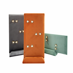 Nuovo Arrivo Espositore per Gioielli in Velluto Morbido con 40 Fori, Supporto per Orecchini <span class=keywords><strong>Rosa</strong></span>, Viola, Grigio - Product Image 1