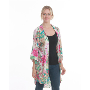 Bas quantité minimale de commande belle Hawaii imprimé fleuri femmes rayonne <span class=keywords><strong>Kimono</strong></span> <span class=keywords><strong>plage</strong></span> couvrir paréo - Product Image 2