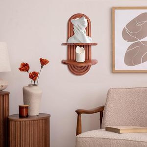 Affichage de petites plantes ou d'articles décoratifs Décoration murale Rangement mural Étagères du milieu du siècle Étagères murales flottantes en bois - Product Image 6
