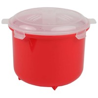 Cuiseur à riz et cuiseur vapeur micro-ondable avec couvercle, boîte à lunch en plastique, capacité 2,1-3L, simple couche, pour réchauffer le riz et les nouilles