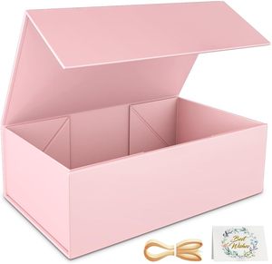 Custom Pink <strong>Gift</strong> Box With Lid Magnetic Closure, Rectangle Collapsible <strong>Boxes</strong> For Bridesmaid Proposal Wedding Birthday <strong>Christmas</strong> - Product Image 1