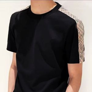 <b>Top</b>-quality Luxury Casual Men's Clothing Outdoor Breathable <b>Checkered</b> Patchwork Classic Men's T-Shirts Fashion Youth T-Shirts - Product Image 1