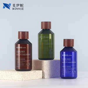 Botella Cosmética Minnie Close Skin de 300 ml, Vidrio Esmerilado con Tapa de Madera para Tónico, Desmaquillante, Botellas Recargables - Product Image 1