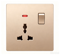 Enchufe de Pared Universal con Interruptor de 1 Grupo, Color Blanco, 13A 250V, Certificación CE ROHS, con Indicador LED, para Hogar, Hotel y Proyectos de Ingeniería, 2026