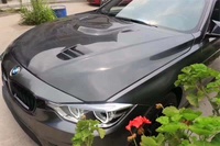 Accessoires de modification automobile : Capot avant en fibre de carbone style M4 pour BMW Série 3/4 F30 F32 F33 F35 F36 - Noir, fixation par boulons