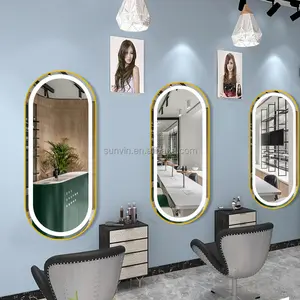 Espelho de mobiliário de quarto para cômoda, espelho de maquiagem corporal com LED, espelho de corpo inteiro para salão de beleza, espelho de banheiro