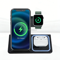 Station de charge sans fil magnétique pliable 3 en 1, chargeur sans fil rapide pliable, chargeur de bureau 3 en 1, charge sans fil