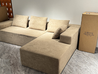 Pouf de bureau ergonomique multi-personnes avec repose-pieds réglable, ottoman modulaire en L reconfigurable et convertible, rembourré
