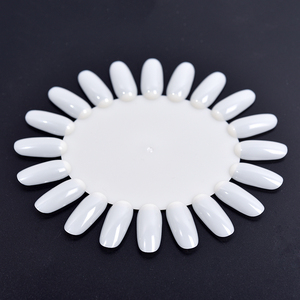 Lot de 10 présentoirs ovales pour ongles motif tournesol, 20 faux ongles pour la pratique, palette de couleurs pour vernis gel en ABS - Product Image 3