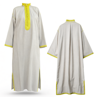 Abaya en coton pour femmes musulmanes, Kaftan, Jalabiya, Caftan marocain brodé, Vêtements de l'Aïd, Robe traditionnelle pour femme, Robe Dubai