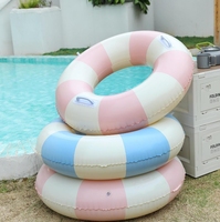 Nouveaux tubes de bain de flotteur de piscine gonflable rayé pour les fournitures de fête d'été pour enfants anneaux de natation arc-en-ciel avec lettre ABC