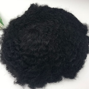 Toupet pour homme en cheveux bouclés africains 8MM, boucles explosion, entièrement tissé à la main, <span class=keywords><strong>modèle</strong></span> H037, pour le commerce électronique transfrontalier - Product Image 2