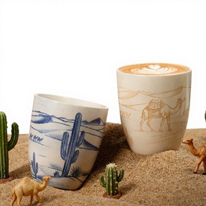 Taza <span class=keywords><strong>de</strong></span> Espresso <span class=keywords><strong>de</strong></span> Cerámica con Pintura <span class=keywords><strong>de</strong></span> Arena, Estilo Moderno Minimalista, Color Subesmaltado, Puede Imprimirse Logotipo, Informe FCM para Envío Directo a <span class=keywords><strong>Shein</strong></span> - Product Image 1