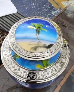 โกศทองเหลืองแกะสลักสีบรอนซ์สำหรับเก็บขี้เถ้าของทะเลสไตล์อเมริกันวัสดุโลหะทนทานสำหรับงานศพ - Product Image 2