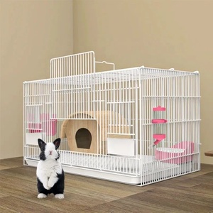 BumoPET grosir kandang hewan peliharaan kelinci logam ekstra besar dalam ruangan kandang tikus <span class=keywords><strong>Guinea</strong></span> <span class=keywords><strong>Pig</strong></span> enkripsi lipat untuk Kelinci Villa - Product Image 1