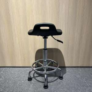 Chaises de laboratoire professionnelles en polyuréthane PU avec base chromée, équipement de laboratoire scientifique antistatique ESD, <span class=keywords><strong>tabouret</strong></span> de moulin de travail pour banc de travail - Product Image 4