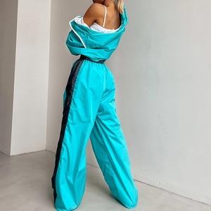 Conjunto Deportivo de 2 Piezas para Mujer, Estilo Casual, Holgado, con Bloques de Color, Chaqueta con Cierre y Mangas Largas, Pantalones Largos, a la Moda - Product Image 6