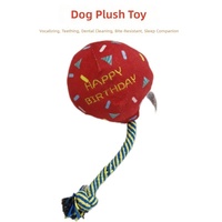 Jouet pour chien en corde de coton pelucheux en forme de ballon, couineur et froissé, jouet compagnon, vente en gros