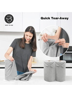 Serviettes de cuisine en microfibre Lingettes à séchage rapide non pelucheuses 20pk Value Pack Chiffons propres réutilisables par rouleau en gris pour le nettoyage de la vaisselle
