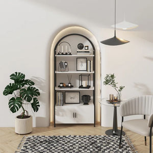Armoire à bibelots et buffet <span class=keywords><strong>de</strong></span> luxe à arceaux, bibliothèque multifonctionnelle avec portes, idéale comme rangement pour cuisine et salon - Product Image 1