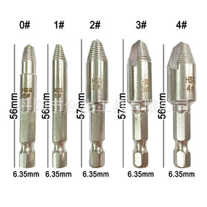 Extracteur de douilles Mr Drill 0 1 2 3 4 #   Jeu d'outils pour retirer les vis endommagées à tige hexagonale de 6,35 mm - Product Image 1