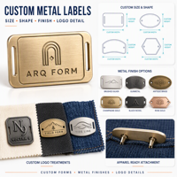 Étiquettes métalliques personnalisées de luxe gravées en 3D, multicolores, en alliage de zinc, avec logo de marque de vêtements, étiquettes métalliques faites à la main pour vêtements