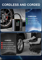 Gonfleur de pneus de voiture portable sans fil 7800mAh 150PSI, pompe à air électrique avec rangement dissimulé et manomètre numérique