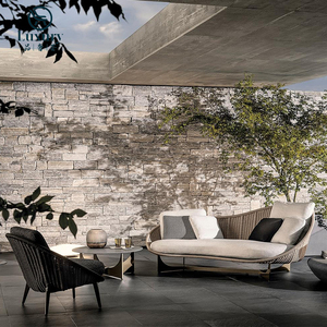 Juego de Sofás Seccionales de Lujo para Patio, Modernos, para Exteriores, para Villas, Hoteles y Patios, con Estructura de Acero Inoxidable, Resistentes al Agua, de Ratán, Cómodos - Product Image 3